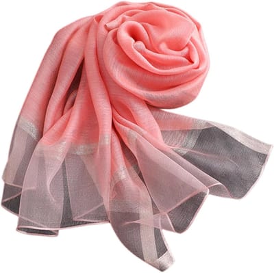 Chiffon Sjaal - Hoofddoek Dames - Veelzijdig Gebruik - Lichtgewicht Geweven Stof - Lange Sjaal - Roze