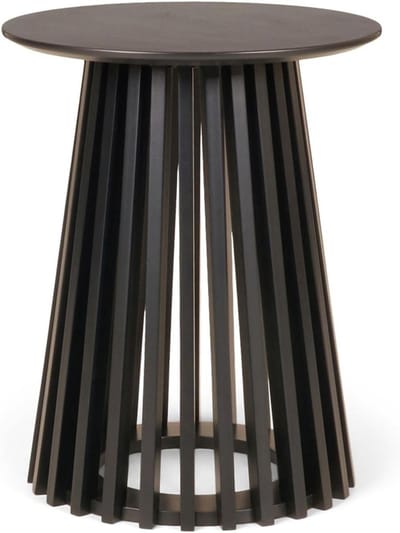 Ronde bijzettafel - Salontafel nachtkastje - Woonkamer inrichten - Stabiel frame - 50x40 cm - Zwart