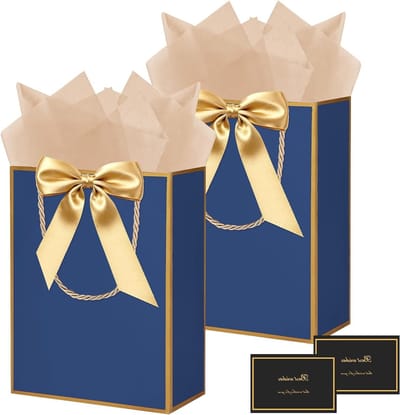 Verjaardagscadeauzakken met Wikkelpapiertjes, Ribbons en Kaarten - 2 Stuks voor Feesten, Valentijnsdag en Moederdag