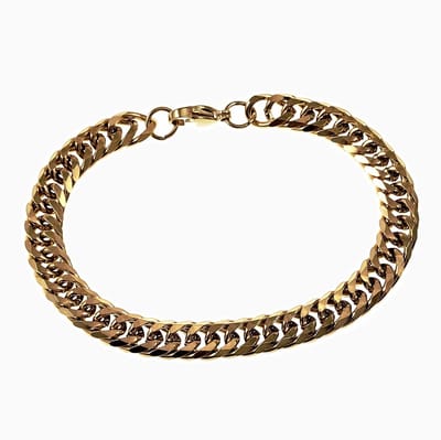 22cm x 9mm Cubaanse Armband Unisex - Stalen Goudkleur -Schakelarmband