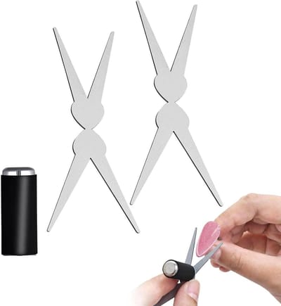 Nagelmagneet Set - French Manicure Tool - Nail Design - X-Vorm Ontwerp - 3 Stuks - Zilver