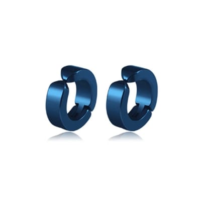 Plux Fashion Classic Clips Oorbellen - Blauw - 8mm - Stainless Steel - Heren - Dames - Sieraden – Blauwe Oorbellen - Classic Clips Earrings - Oorbel - Clip On Oorbellen - Sieraden Cadeau - Klip Oorbellen Zonder Gaatje - Kerst - Black Friday