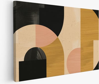 Saammp Muurcirkel Hout - Schotse Hooglander Koe tussen de roze bloesem - Dieren - Natuur - Ø 80 - Wandcirkel - Wanddecoratie Cirkel - muurdecoratie Woonkamer - Slaapkamer decoratie - Rond Schilderij