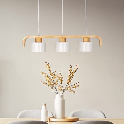 LumenXL Hanglamp 3-lichts - hout - wit - Rosie