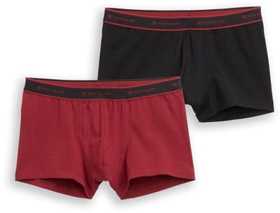 Tom Tailor - Korte boxershorts in een set van 2 - Maat S/4 - red-dark-solid