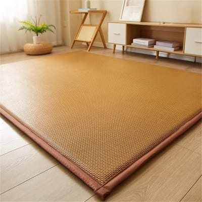 Japanse Futonmatras - Rotan matras Vloermatras - Ontspannen en slapen - Natuurlijke rotan vezels - 90 x 200 cm - Bruin