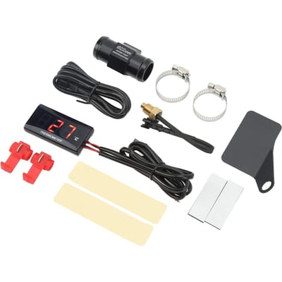 Digitale watertemperatuurmeter voor motorfietsen, ultradun DC 12V LCD met 22 mm sensoradapter voor de meeste rood