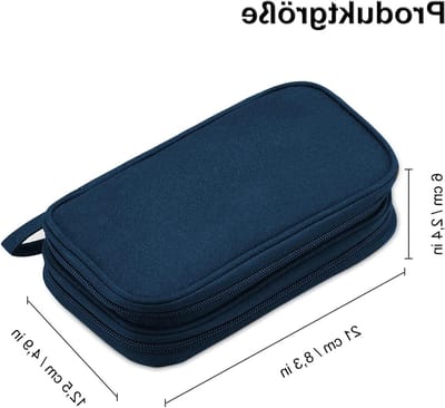 Dubbele Laags Elektronische Tas Organizer voor Kabels, Opladers en Accessoires - Ideaal voor Mobiele Telefoons en Power Banks (Blauw)