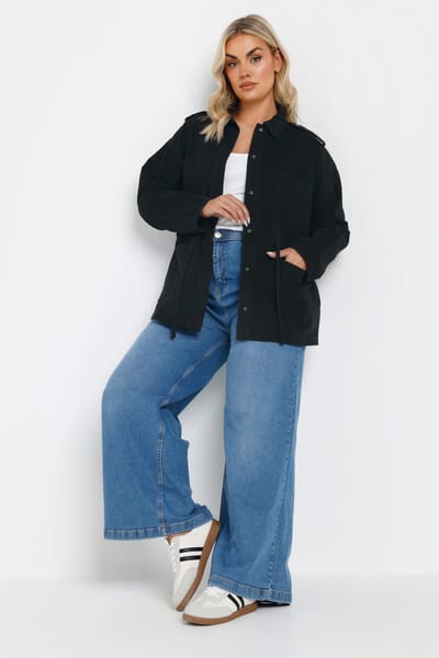 Yours Denim Jack Met Meerdere Zakken In Zwart Size 50-52