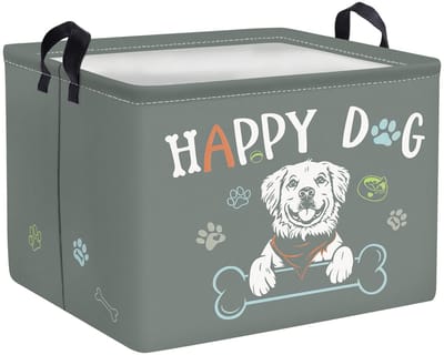 Dailygoods- Opbergmand Waterdicht - Opbergmand Kinderen - Opbergmand Speelgoed - Wasmand - Opvouwbare Mand - Grijze Hond Decoratief - Opbergdoos