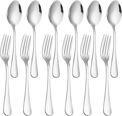 Dailygoods- Bestekset 12 delig - Roestvrij Staal - Lepels/Vorken - Vaatwasmachinebestendig - Gezond Materiaal - Ergonomisch Design - Bestek