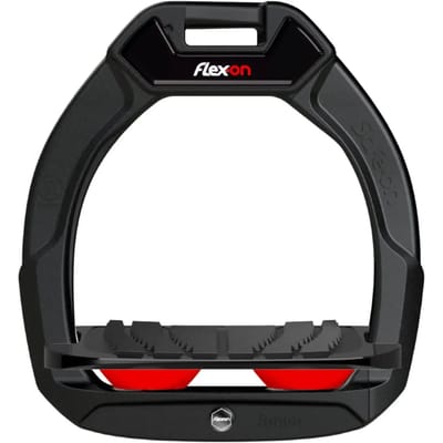Veiligheidseisen voor paardrijden Geleide Grip Zwart/Zwart/Rood kind Flex-On Safe-On