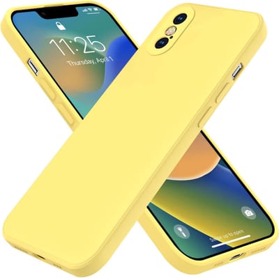 Solid hoesje Soft Touch Liquid Silicone Flexible TPU Cover - Geschikt voor: iPhone XS Max - Geel