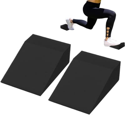 Kuitstrekker schuine plank - Fitness plank - Been training - Geoptimaliseerde EVA - 24 x 15 cm - Zwart