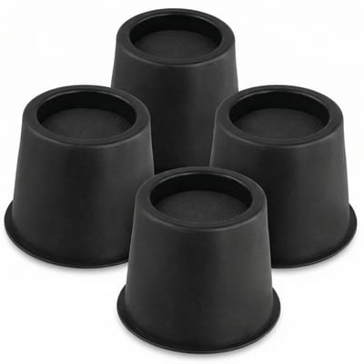 Dailygoods - QWORK® 4 stuks 10 cm bedverhogers, robuuste ronde meubelverhogers, tot 990 kg pond, voor bed, bank, bureau, stoel, koelkast