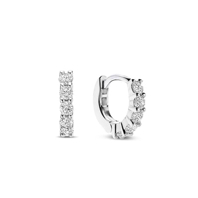 TI SENTO Dames Oorbellen - 925 zilver - Zirconia wit - 7955ZI