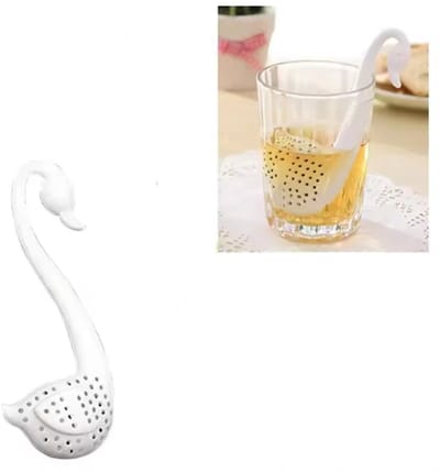 CHPN - Theefilter - Filter voor losse thee - Theemannetje - Tea Infuser - Theeaccessoires - Voor Losse Thee - Witte zwaan - Theebakje - Tea Infuser - Theeaccessoires - Voor Losse Thee - Zwaan