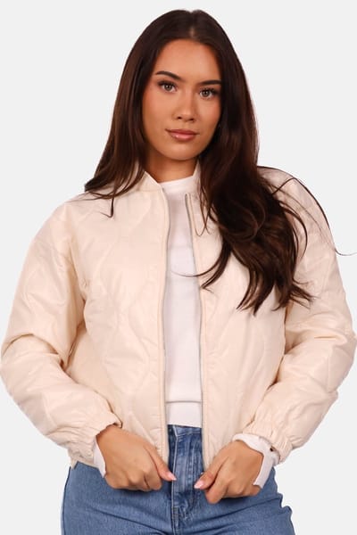 Getdrezzed Jasje - Maat: XS - Bomber jasje met ritssluiting beige