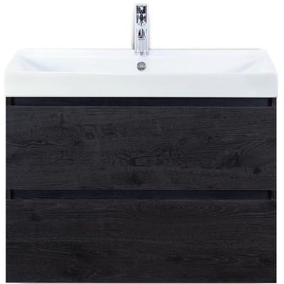 Maxx XL Badmeubelset 80 cm - Black Oak - Wastafel Just 1 Kraangat