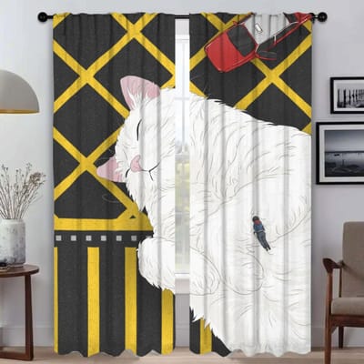 Schattig Verduisterend Gordijn voor Kamer 2 Panelen Moderne Woonkamer Gordijnen Home Interieur Gordijnen Tule voor Slaapkamer Halloween Decoratie W50xH70cmx2pcs-CL