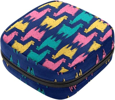 Maandverband Opbergtas - Periode Kit - Persoonlijke Hygiëne - Zachte Fluweel Stof - 17x17x12 cm - Meerkleurig