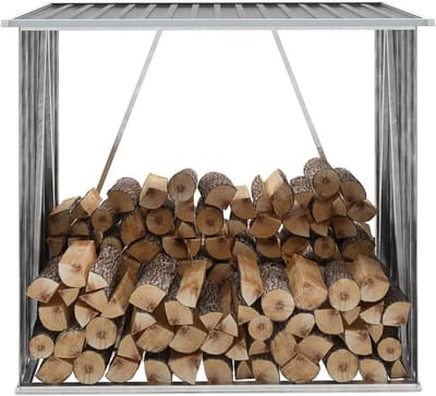 Tuinhuisje van verzinkt staal grijs 163x83x154 cm voor hout en gereedschap