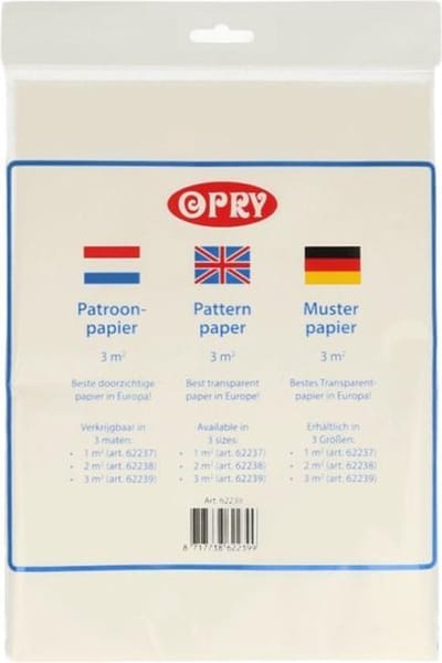 Opry Patroonpapier 1 x 3 meter transparant