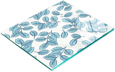 Decoratieve glazen snij- en serveerplank in bladvorm voor in de keuken, 60x52 cm