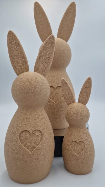 Paasdecoratie fuzzy haasjes - set van 3