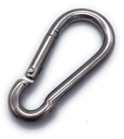 Unyqoos® Roestvrijstalen karabijnhaak 10 x 100 mm voor veelzijdig gebruik binnen en buiten