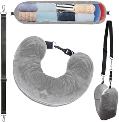 Dailygoods- Nekkussen U-vormig - Nekkussen vliegtuig - Draagbaar nekkussen - Multifunctioneel nekkussen - Geschikt voor autoritten - Maximaal comfort op reis - Reiscomfortkussen