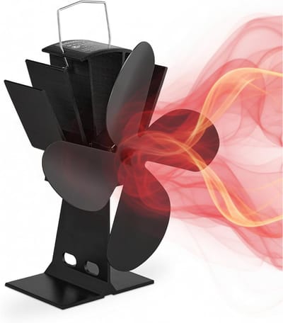 ZMR® Houtkachel Ventilator - Houtkachel - Kachelventilator - Zwart - 12cm x 19cm x 26cm