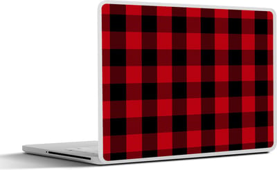 Laptop sticker - 10.1 inch - Plaid - Kerst - Rood - 25x18cm - Laptopstickers - Laptop skin - Cover