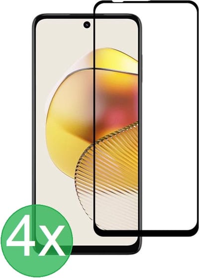 Full Screenprotector 4x Geschikt voor: Motorola Moto G73 - screen protector - volledige glas - bescherming - beschermglas - ZT Accessoires