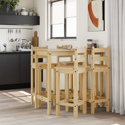 vidaXL - 5-delige - Barset - massief - grenenhout