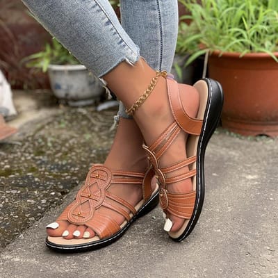Sandalen Grote Maat 43 Dames Nieuw Plat Casual Open Teen Strand Zomer Lichtgewicht Casual Sandalen Damesschoenen Damesplat 42 brown