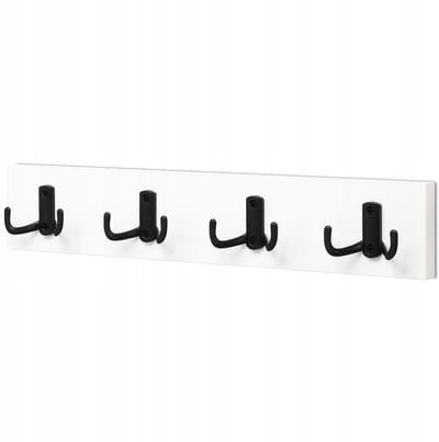 Wandkapstok met 4 Haken - Wit - Voorhal & Meer