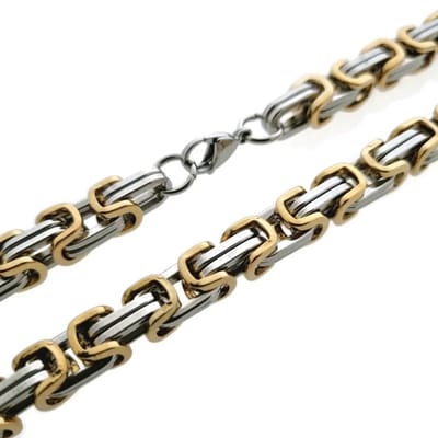 Ketting - Halsketting RVS Koningsketting heren Bicolor - 70cm - 5mm