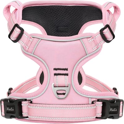 Stunq® Verstelbaar en Ademend Hondenharnas met Reflecterende Strepen voor Middelgrote Honden, Roze, L