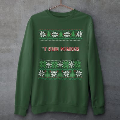 Drenthe Kersttrui Groen T Kun Minder - Maat XS - Uniseks Fit - Kerstkleding Voor Dames & Heren