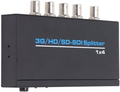 Dailygoody - SDI-splitter - Coaxiale verdeler - 1 ingang naar 4 uitgangen - Zwart - Digitale audiodistributie - Tot 1320 voet - Geschikt voor HD-SDI