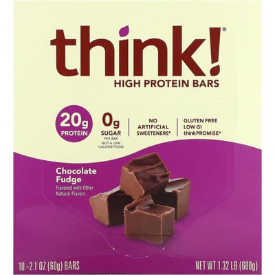 Pense!, Barre Hyperprotéinée, Fudge au Chocolat, 10 paquets, 60g (2,1 oz) chaque