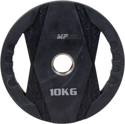 Muscle Power Olympische Halterschijf met Handgrepen - Rubber - 10 kg