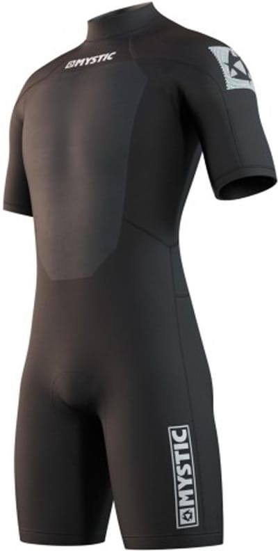 Mystic Brand Shorty 3/2mm Back-Zip  Wetsuit - Maat M  - Mannen - Zwart/Wit