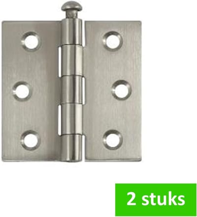 i-FIX scharnier met losse pen | 63 x 63 mm | RVS | 2 STUKS