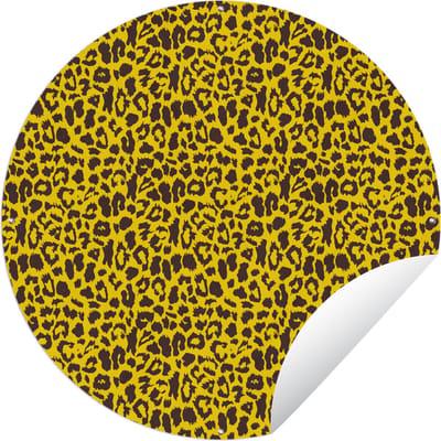 Tuincirkel Tijger - Dierenprint - Geel - 60x60 cm - Ronde Tuinposter - Buiten