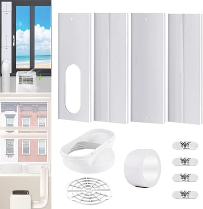 Namajunas - Raamafdichtingskit Mobiele Airco - Airco Deurafdichtingskit - Mobiele Airco - Raamafdichtingskit - Raamafdichtingsplaat Mobiele Airco - Voor Schuiframen en Opgehangen ramen - Effectief Tegen tochtlekkage - Houdt Warmte & Insecten Buiten
