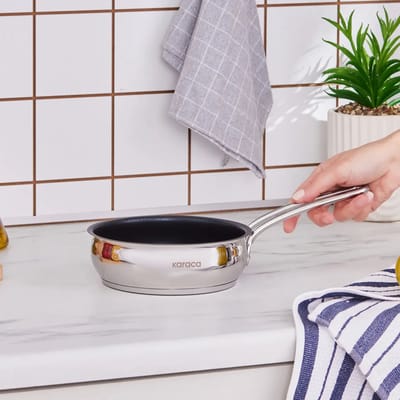 Karaca Emirgan – Steelpan – 16 cm – 18/10 Roestvrijstaal – Geschikt Voor Inductie