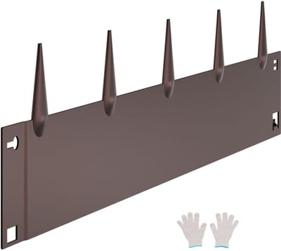 Gazonrandset van 5, 990 X 207 X 1,5 mm, Roestbestendige metalen Rand voor Perken, Flexibele Tuinrand, Bloemperkrand, Eenvoudig Te Installeren, Bloemperk- en Padrand, Bruin