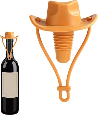 Leuke wijnstopper in cowboyhoedstijl, siliconen wijnkurken voor flessen, ideaal voor wijn, bier en champagne om versheid te behouden